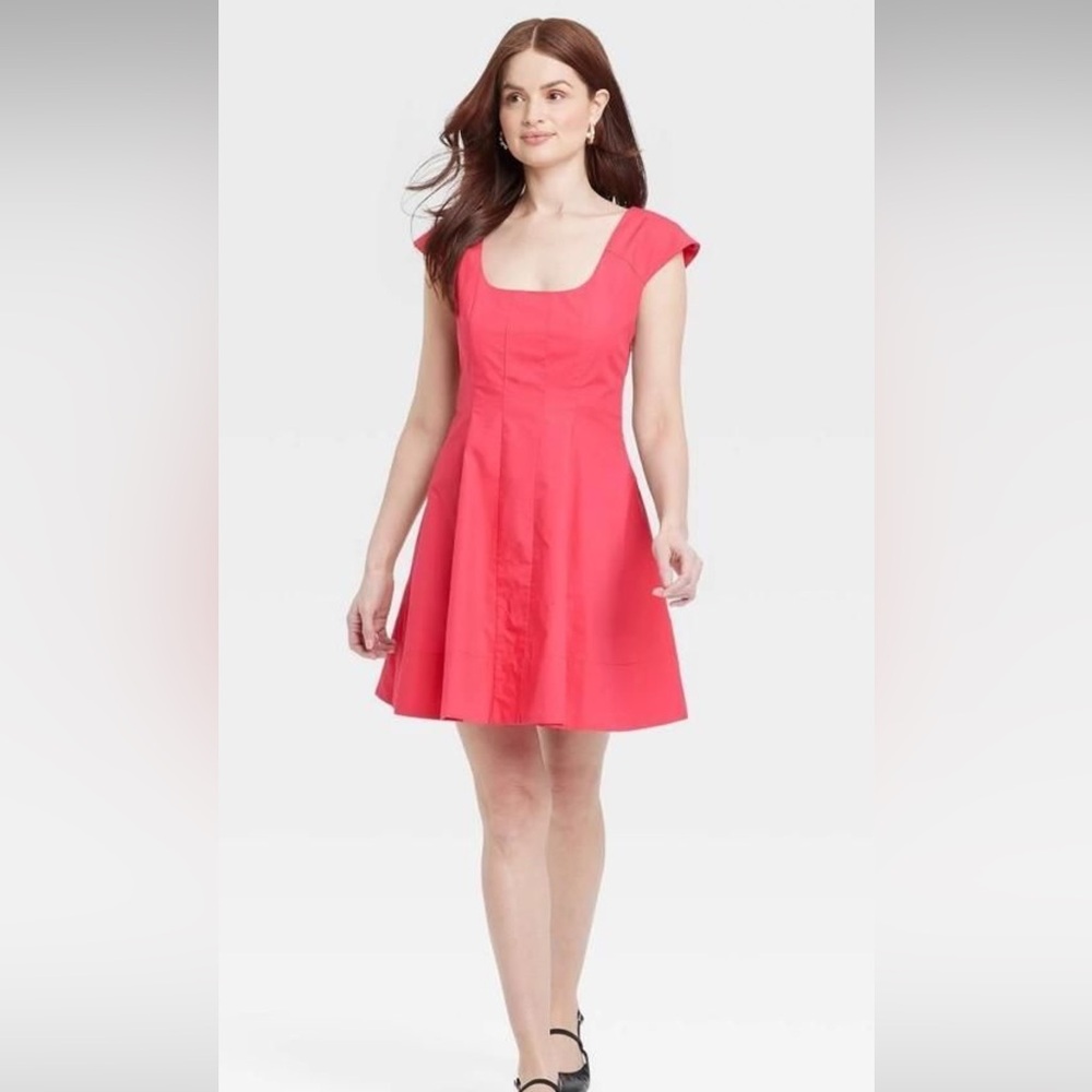 a new day Coral Cap Sleeve Mini Dress